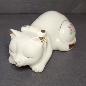 Gorgeous Floral Sleeping Kitty Gold Accents Formalities by Baum Bros